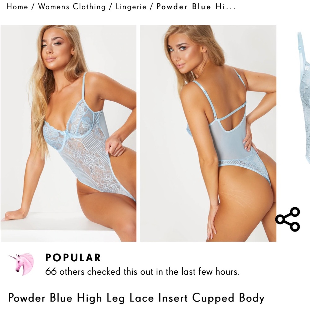 pretty little thing high leg teddy lingerie